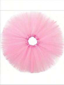 1pc Solid Color Casual Polyester Fiber (Polyester) Tutu Skirt, Suitable For All Seasons, 30cm Tutu Skirt, Non Adult Short Skirt, Small Waist Semi Transparent Stage Skirt, Ballet Skirt, Performance Dress, Macaron Color Fluffy Skirt, Princess Skirt, Breathable Mesh, Christmas Skirt, Half Body Skirt, Underskirt