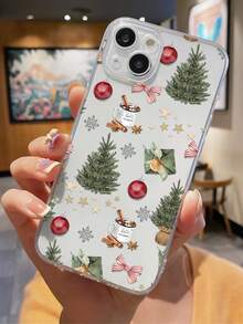 1 carcasă de telefon transparentă TPU anti-amprentă, la modă, personalizată, cu grafică de brad de Crăciun, compatibilă cu 16 ProMax/16/16 Pro/16 Plus/11/15/15 Pro/15 ProMax/12/13/14 ProMax/XS/XR/11 Pro/11 ProMax/12 Pro/12 ProMax/13 Pro/13 ProMax/7 Plus/14 Pro/14 ProMax/14 Plus/7 Plus/8 Plus/8/SE2/12 Mini/13 Mini, carcasă moale