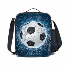 创意印花男女童斜挎包，配有可调节肩带和侧袋，是露营、徒步、野餐、海滩和旅行的理想之选。 - 黑色 - 查看 15