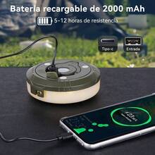 Luz de Camping, Lmpara Camping Linterna con Guirnalda de Luces10m, 8 Modos Ajustables, Luces de Camping de USB Recargable, Impermeable Porttil Luz de Campismo y Tienda - No - Ver 6