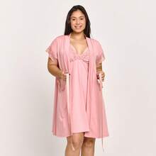 Conjunto Saída de Maternidade Camisola de Amamentação com Robe | 310.811 - Rosê - Visão 4