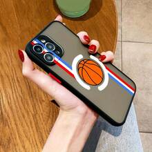 Funda de Teléfono con Diseño de Voleibol y Baloncesto para Apple 8 X XS XR SE 11 12 13 14 15 16 Pro Plus 2020 2022, Funda Transparente Mate de TPU de Cobertura Completa, Funda Protectora Negra Suave - Colores mixtos - Ver 7