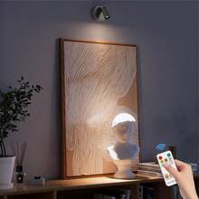 1 pieza Foco recargable con control remoto, luz de ambiente para fotografía de pared, sin cableado, sin perforación, sin instalación, luz inalámbrica de pared para decoración del hogar, luz de pared LED con control táctil