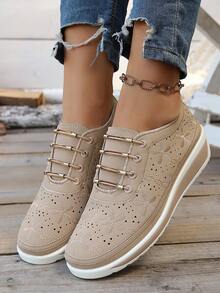 Comfortable Core Hollow Casual Wedge Shoes, Loose European And American Style, Fashionable And Breathable Women Shoes
