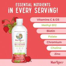 MaryRuth Organics Liquid Morning Multivitamin Essentials+ | Vitamin A C D E B6 B12 Biotin Zinc, Mens Womens Multivitamin, Immune Support, Beauty | Sugar Free | Vitamins For Ages 1+ | Vegan | 32 Fl Oz - Flavor NameB - 查看 7