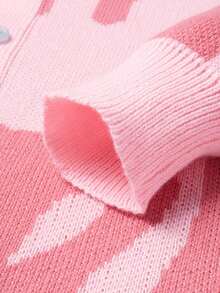 Manfinity Hypemode Men's Color-Block Button-Up Long Sleeve Cardigan Sweater - Pink - View 8