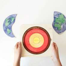 木制地球层拼图木制地球拼图玩具地质层认知地理科普学习教区儿童益智玩具教育套装生日礼物 - 彩色 - 查看 7