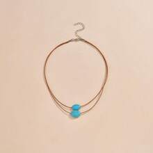 Vintage  Teardrop Pendent Necklace , Brown  Choker Necklaces   Waterdrop Choker Jewelry For Women