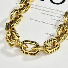 1 Pc Retro Fashion Oval Carved  Bag Chain Hanging High-End Feeling Belongs To Crossbody Bag Extension Chain Accessories - 古金 - 查看 4