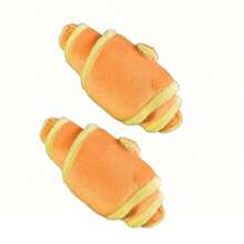 Realistic Baguette Croissant Dog Toy | 2-In-1 Squeaky Treasure Search + Scent Training | Separation Anxiety Relief For Small/Medium Dogs | Chew Toy, No Battery Needed