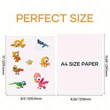 50pcs A4 Size Printable Sticker Paper, Self-Adhesive, Suitable For Crafts, Scrapbooking, Inkjet Printer, Matte White, Back To School, Christmas Stickers - Multicolor - View 4