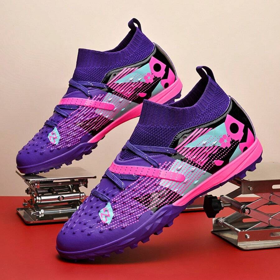 Neue empfohlene Fußballschuhe für Jugendliche für Schule, Studenten, Spiele, Training - Hoher Schaft, Stollen, verschleißfest, rutschfest, starke Traktion, unisex Erwachsene