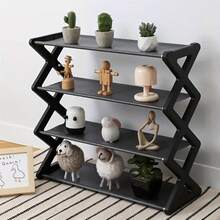 1pc 4-Storey Bookshelves Or Shoe Cabinets For Entrances, Corridors, Bedrooms And Dormitories, A Variety Of Colors To Choose From, Can Be Used As Bookshelf, Shoe Rack,Easy To Assemble, Sturdy And Durable,Foldable Shoe Rack, Thickened Plastic Material Saves Space, Adjustable 4-Layer Foldable Shoe Storage,