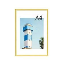 1pc/2pcs Metal Photo Frame, Aluminum Frame, Suitable For Wall Or Desktop Display, Poster, Art Painting, Minimalist & Fashionable Aluminum Alloy Frame, Suitable For Home Living Room, Bedroom, Office Decor, Sizes Include Gold, Silver, Black Aluminum Frames, 30X40cm/A3/A4