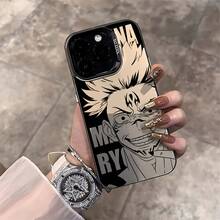 Japanese Anime Tattoo Character Phone Case For IPhone 16, 15, 14, 13, 12, 11 Pro Max, X, XR, XS Max, 8 Plus - Shockproof Matte Back Cover - 銀色 - 查看 4