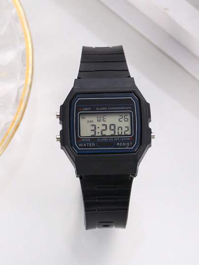 Nuevo reloj retro LED para hombres, reloj deportivo electrónico de moda con correa de silicona y pantalla de fecha