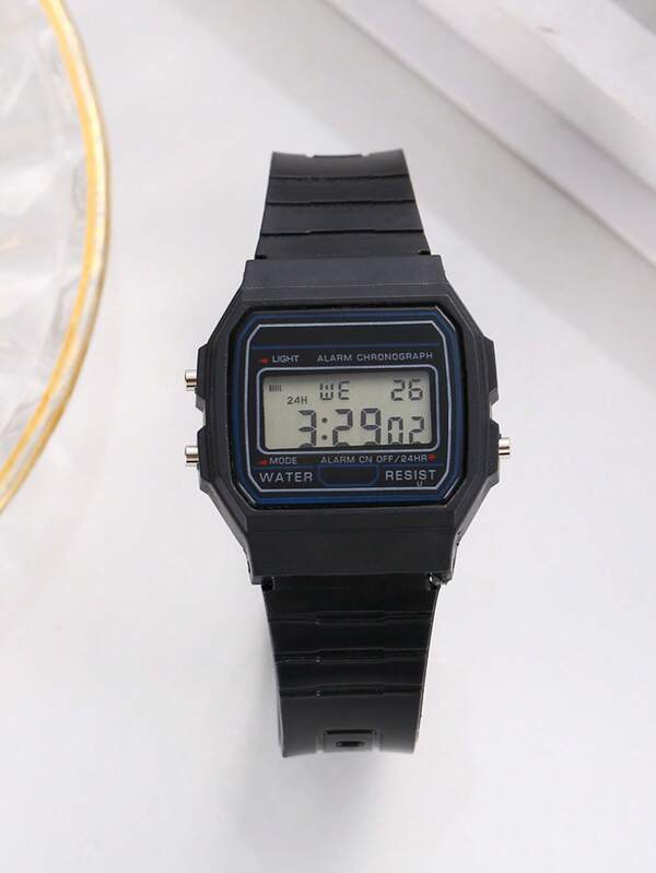 New Retro LED Men Watch, Fashion Electronic Sports Watch With Silicone Strap And Date Display