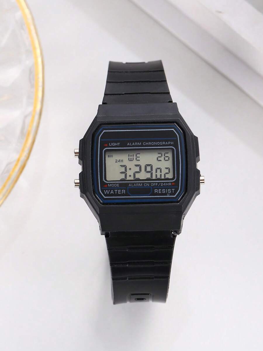 New Retro LED Men Watch, Fashion Electronic Sports Watch With Silicone Strap And Date Display