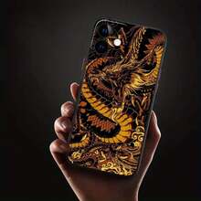 Arte de Dragón Retro de Moda, Diseñado con Ojos, Adecuado para Varios Modelos de de Apple, Incluyendo 16, 15, 14, 13, 12, 11, 8,, XR, XS, Pro, y Plus.Esta funda de TPU suave y transparente mate ofrece protección. - Colores mixtos - Ver 9
