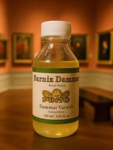 Barniz Dammar protege y da brillo a tus obras 120ml producto artístico pintura óleo acrílico conservación acabado profesional sellador materiales resistentes presentación práctica decoración arte manualidades gama premium cuidado - Barniz Dammar - Ver 6
