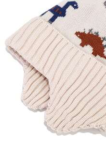 2pcs Kids Winter Hat & Scarf Set, Jacquard Dinosaur Pattern Knitted Beanie, Warm Earflap Hat For Boys & Girls - 2PC - View 4