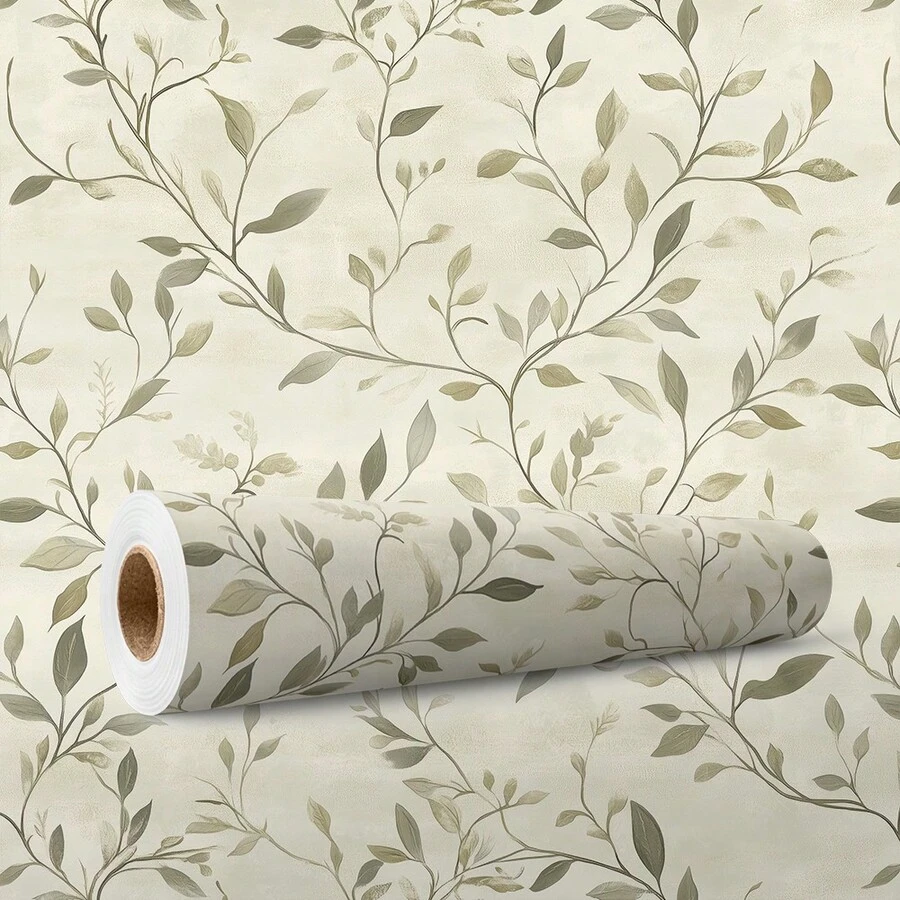 Paper and Wall Wallpaper Bedroom Sticker Wall Decoration For Bedroom Living Room Floral Style - Hoa xanh rêu - Xem 1