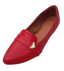 Women's Moccasin Shoes - Red - View 2