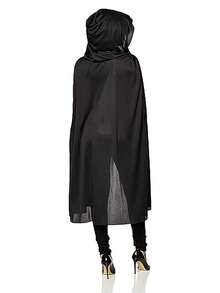 1pc Unisex Adult Hooded Cape, Black Sheer Fabric, Single Layer, Suitable For Witch, Demon, Vampire Roles, For Halloween, Costume Party, Performance, Lightweight Transparent Material - Multicolor - View 6
