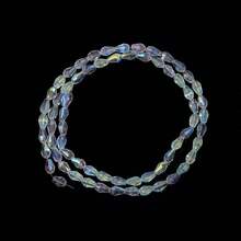 1 pieza Cuentas espaciadoras hechas a mano de cristal de vidrio AB con forma de gota de agua ovalada, de colores chapados, transparentes y brillantes, ideales para hacer joyas como pendientes, pulseras y collares, así como para decorar árboles de Navidad, decoración navideña, decoración de bodas, decoración de ventanas y accesorios de bolsos y ropa. - Forma de lágrima ovalada - Ver 7