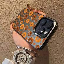 Funda de teléfono con patrón de donuts para 16 15 14 13 12 11 Pro X XR XSMAX 8 Plus - Superficie mate a prueba de golpes - Colores mixtos - Ver 1