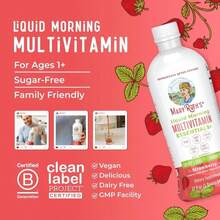 MaryRuth Organics Liquid Morning Multivitamin Essentials+ | Vitamin A C D E B6 B12 Biotin Zinc, Mens Womens Multivitamin, Immune Support, Beauty | Sugar Free | Vitamins For Ages 1+ | Vegan | 32 Fl Oz - Flavor NameB - 查看 8