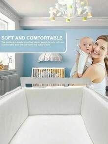 AIBOYING 1pc Baby & Toddler Bed Rail, 4-Season Crib Bumper, Infant Bed Guard, Removable & Washable Anti-Collision Bed Fence, Gift For Girls & Boys - Multicolor - View 7