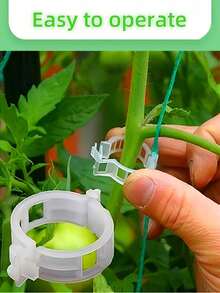 20/50/200 PIEZAS Clips de soporte para plantas para envolver enredaderas, colgar plantas y fijar nudos - Clips para plantas verdes, clips para fijar enredaderas, dispositivos de fijación para pimientos y berenjenas, abrazaderas para plantas para el manejo y fijación de verduras, frutas y flores, evitando el inclinado, herramientas hortícolas