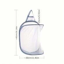 Foldable Hanging Laundry Basket - Collapsible Wall Mount Hamper Bag For Bathroom, Bedroom & Closet, Space Saving & Rental Friendly