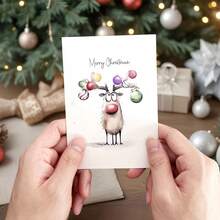 12张WhimsyWorks奇趣圣诞贺卡，含信封 - 多种节日主题设计，适合送给家人、朋友和同事 - 内页空白，可书写个人祝福 - 也适用于新年、祝贺和感谢等场合 - 彩色 - 查看 2