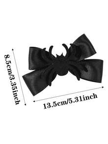1pc Halloween Spider Bow Hair Clip, Children's Creative Bow Hair Clip, Cute Quirky Side Bangs Clip, Festive Personalized Hair Accessory