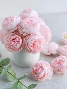 6/12/30pcs Artificial Peony Flower Wedding Party Decoration, Cake Decoration, Home Living Room Table Centerpiece, Fake Plants, Autumn Decoration, Room, Desk, Garden Decoration, Christmas Decoration, Room Decoration Supplies, Valentine's Day Gifts, Birthday Gifts, Graduation Gifts