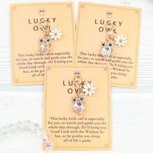 10pcs Set Of Cute Metal Owl Keychains With Heartwarming Pocket Hug Cards, Cartoon Animal Pendants, Best Homecoming Gifts, Friendship Gifts, Birthday Gifts, World Animal Day Gifts, Can Be Given To Friends, Family, Colleagues, Unisex
