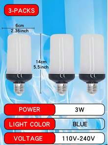 1pc/2pcs/3pcs/4pcs LED Flame Light Bulbs, Yellow/Blue Flickering Light Bulbs With Upside Down Effect, 4 Modes Fire Light Bulbs, E26/E27 Base Flame Bulb For Halloween, Christmas, Party, Indoor And Outdoor Home Decorations