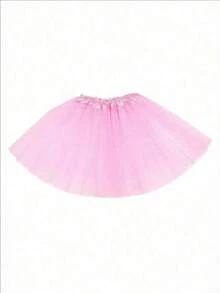 1pc Solid Color Casual Polyester Fiber (Polyester) Tutu Skirt, Suitable For All Seasons, 30cm Tutu Skirt, Non Adult Short Skirt, Small Waist Semi Transparent Stage Skirt, Ballet Skirt, Performance Dress, Macaron Color Fluffy Skirt, Princess Skirt, Breathable Mesh, Christmas Skirt, Half Body Skirt, Underskirt