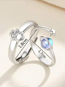 2pcs Happy Planet Astronaut Copper Couple Ornament, Holiday Gift - Silver - View 5