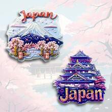 1pc Resin Souvenir Artistic Fridge Magnet Home Decor, Representing Japanese Culture Landmarks Like Tokyo Tower, Mt. , Sakura, Torii Gate, Shrine, Osaka Castle, Carp Flag, Hokkaido, Honshu, Shikoku, Nagoya, Fukuoka, History, Creativity, Cartoon, Kitchen, Office, Shop Decoration - Multicolor - View 20