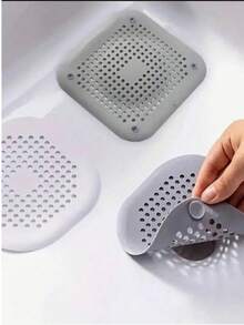 4/2/1 pieza Atrapador de cabello para drenaje, Cubierta de drenaje cuadrada para ducha, Tapón de cabello de silicona con ventosa, Filtros antiobstrucción para lavabo, Tapones de drenaje de bañera y ducha, Tapones desodorizantes de silicona para cocina, Herramientas de baño Servicios de limpieza comercial/Tiendas