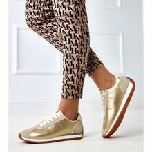 White Canvas Sneakers With Black Insert Mydland - Gold - View 3
