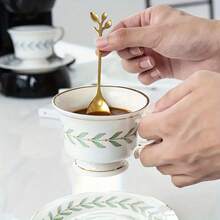 2/6/12/20 Piece Stainless Steel Coffee And Dessert Spoon Set With Leaf Decoration - Suitable For Coffee, Tea And Desserts - Mini Dessert Spoons, Ice Cream Scoops, Dishwasher Safe, Suitable For Mixing, Appetizers - Home, Party, Wedding, Holiday, Elegant Tableware | Stainless Steel Spoons