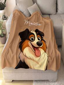 1pc Personalized Pet Blanket Using Pet Photo + Name Custom Dog Portrait Blanket Dog Blankets Cat Picture Blanket Pet Photo Pet Parent Gift