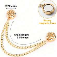 2 件磁性按扣夹 - 多功能强磁毛衣夹，适用于针织 T 恤和裤子的下摆，磁性装饰胸针适用于开衫