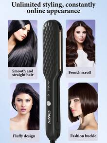 CRASTS Professional Straightening & Curling Iron, Dual-Use Salon Hair Styling Tool, Straightener With Display Screen, Non-Damaging Flat Iron For Bangs And Inward Curls