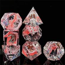 7 Stücke Poker Würfel Set, Harz Würfel Set geeignet für Rollenspiele, Würfel Set mit Spielkarten, kreative Würfel