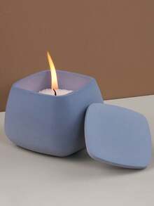 1 个带盖方形硅胶模具，DIY 水泥/石膏/蜡烛模具 - 白色 - 查看 9